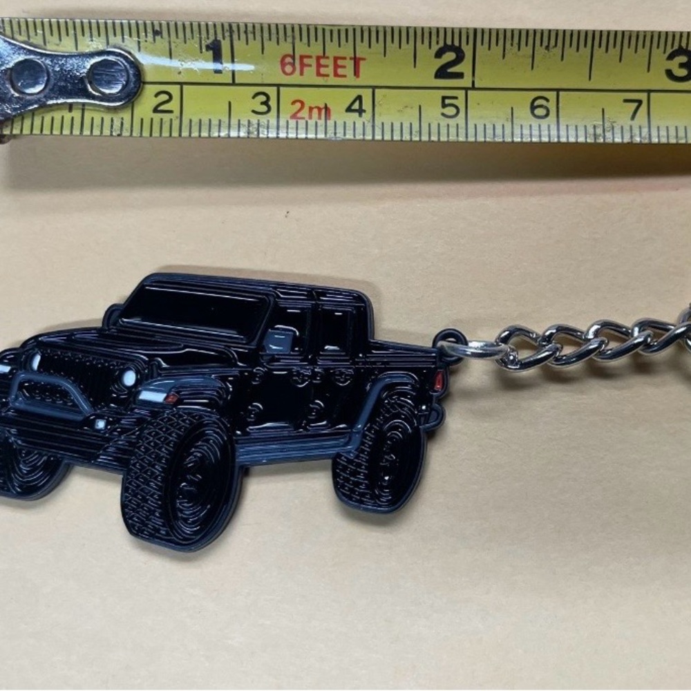 Black Jeep Keychain Charm - Off-Road Truck Design
